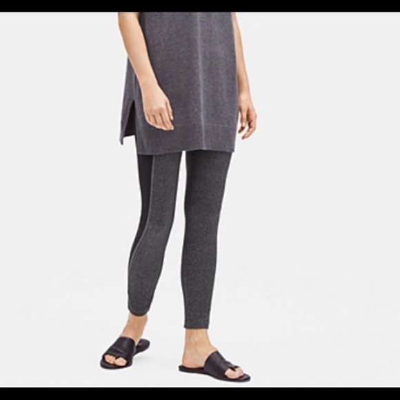 Eileen Fisher Herringbone Stretch Leggings Size M - Picture 2 of 4